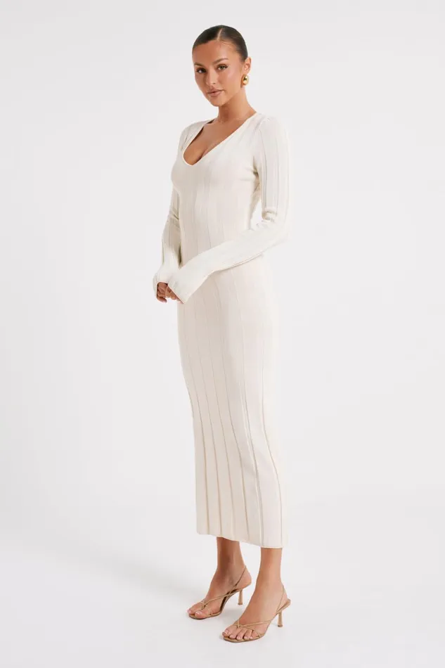 Women Ciara Ribbed Maxi Dress 8211 Ivory Ivory Meshki Maxi Dresses