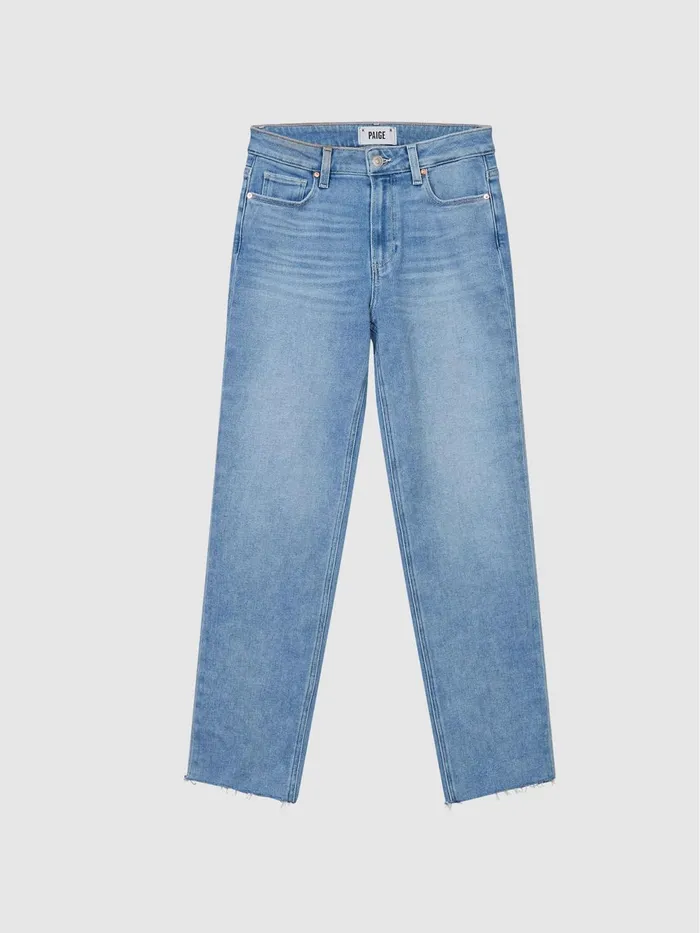 Women Cindy Paige Cindy Straight Leg Raw Hem Jeans Pale Blue Reiss Jeans