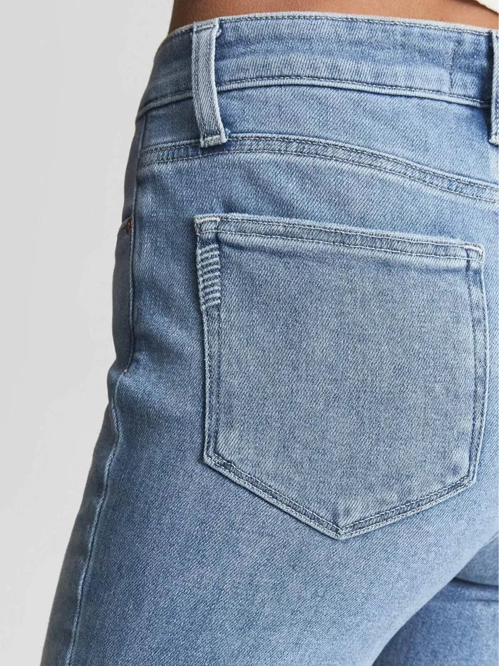 Women Cindy Paige Cindy Straight Leg Raw Hem Jeans Pale Blue Reiss Jeans
