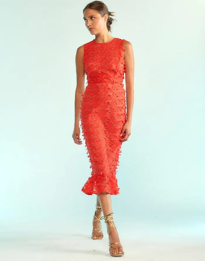 Women CLOTHING Cynthia Rowley 3D Embroidered Tulle Dress