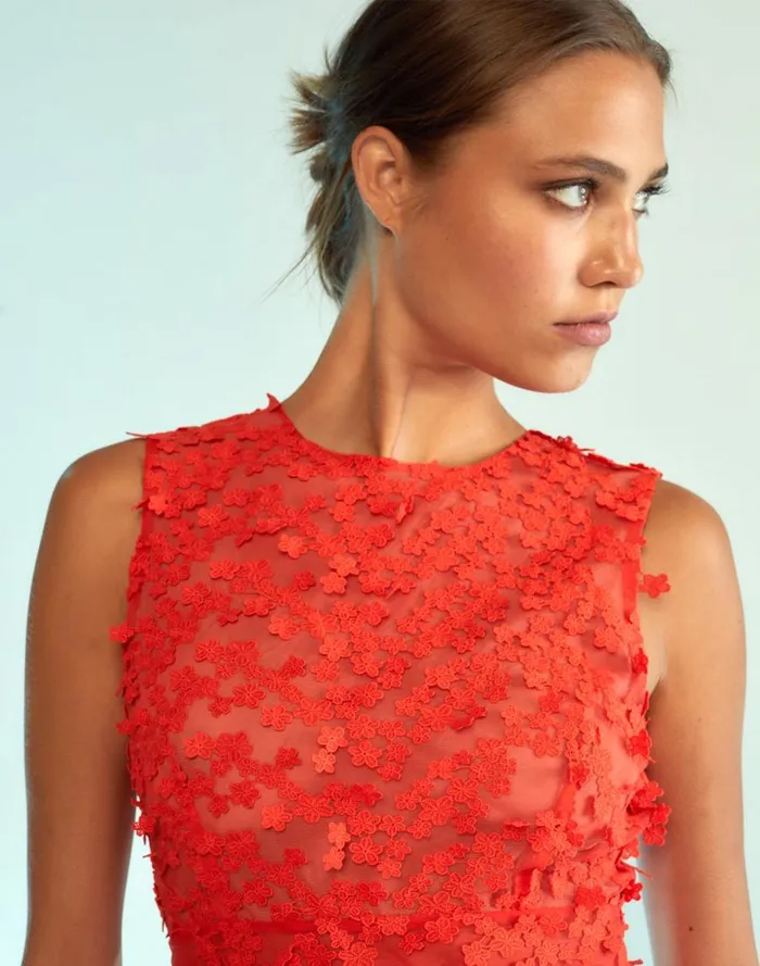 Women CLOTHING Cynthia Rowley 3D Embroidered Tulle Dress