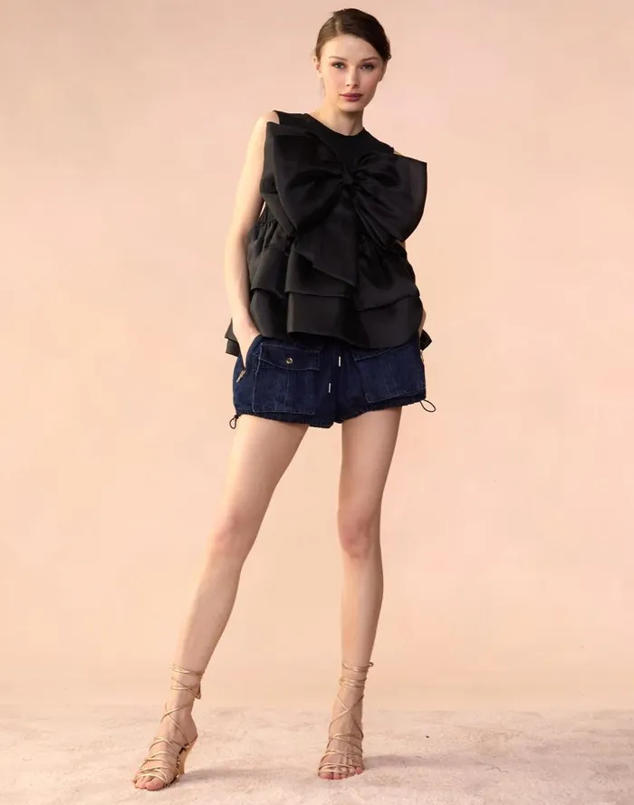 Women CLOTHING Cynthia Rowley Blair Bow Top