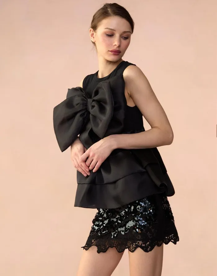 Women CLOTHING Cynthia Rowley Blair Bow Top
