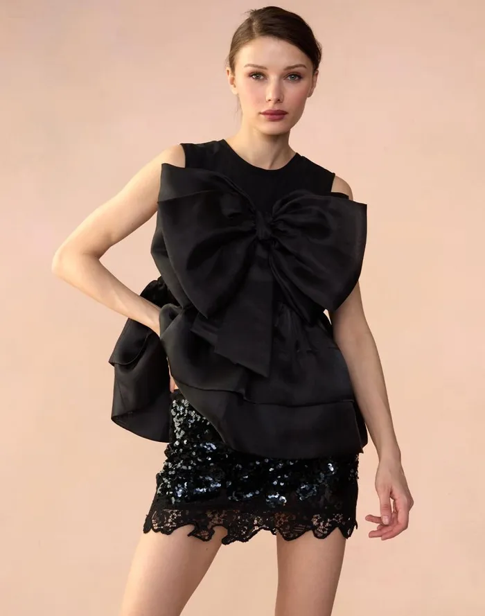 Women CLOTHING Cynthia Rowley Blair Bow Top