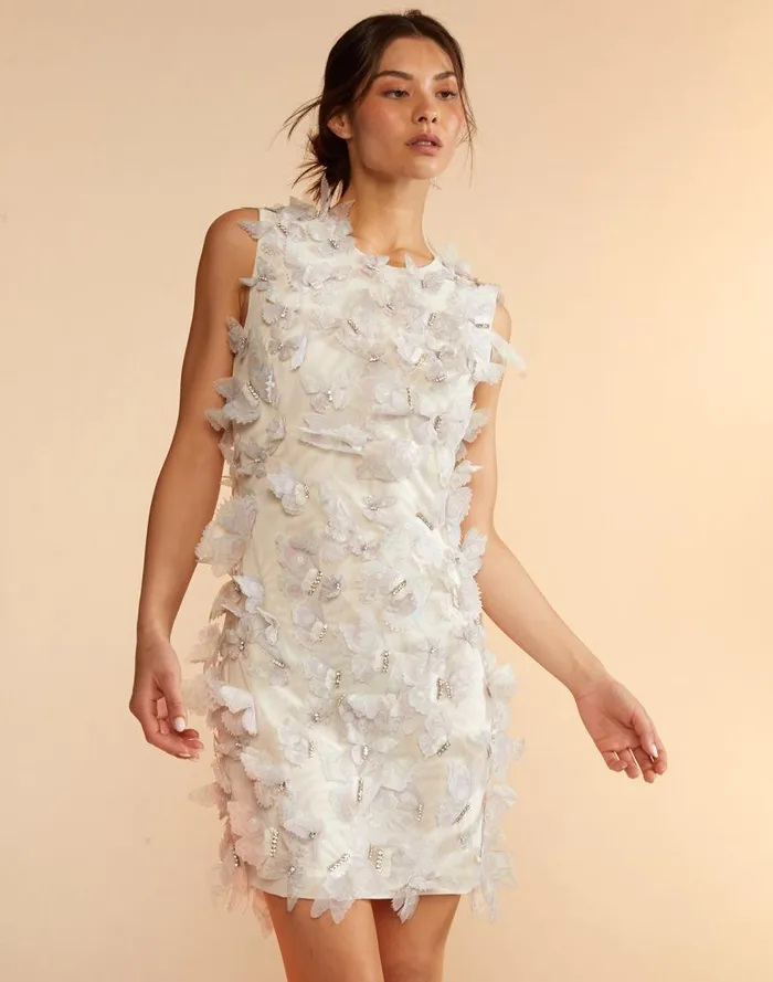 Women CLOTHING Cynthia Rowley Butterfly Embellished Dress