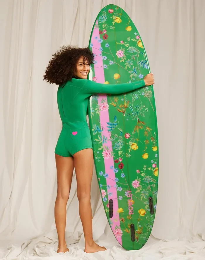 Women CLOTHING Cynthia Rowley Custom 7039 Surfboard 8211 Green Garden Floral