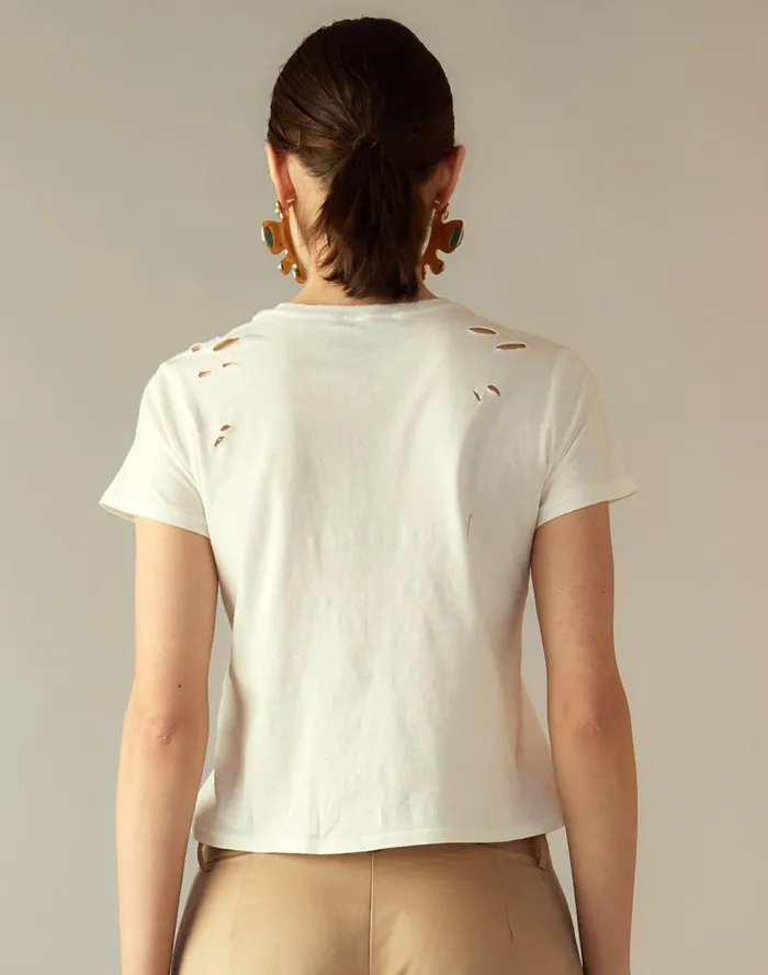 Women CLOTHING Cynthia Rowley Distressed Tee