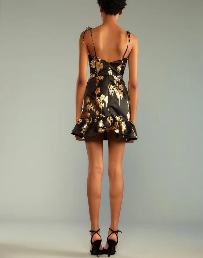 Women CLOTHING Cynthia Rowley Dripping In Gold Dress