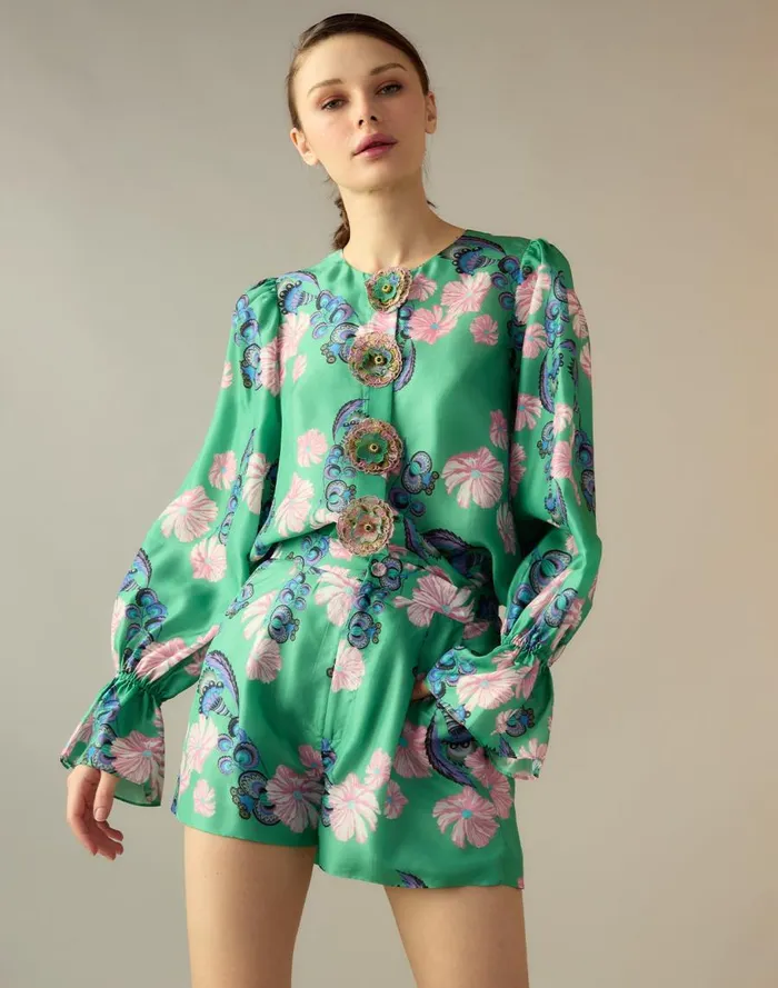 Women CLOTHING Cynthia Rowley Eden Silk Blouse