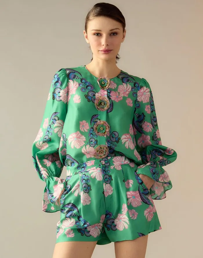 Women CLOTHING Cynthia Rowley Eden Silk Blouse
