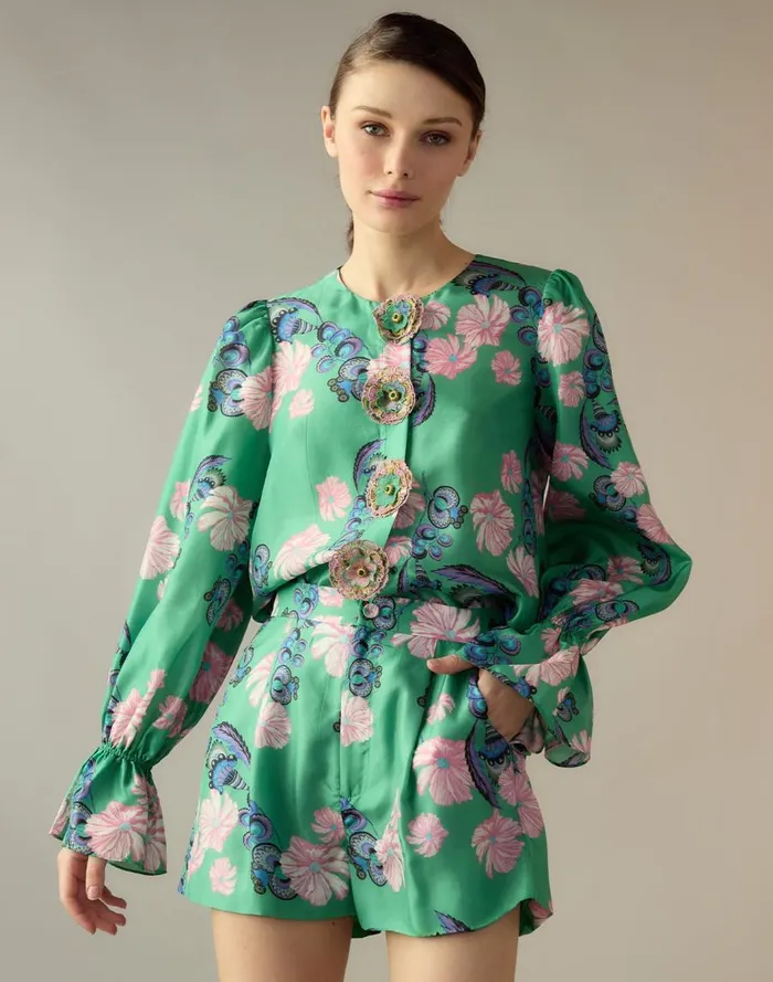 Women CLOTHING Cynthia Rowley Eden Silk Blouse