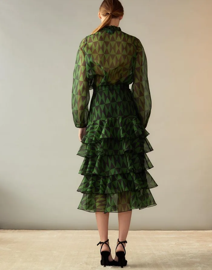 Women CLOTHING Cynthia Rowley Evergreen Silk Organza Skirt