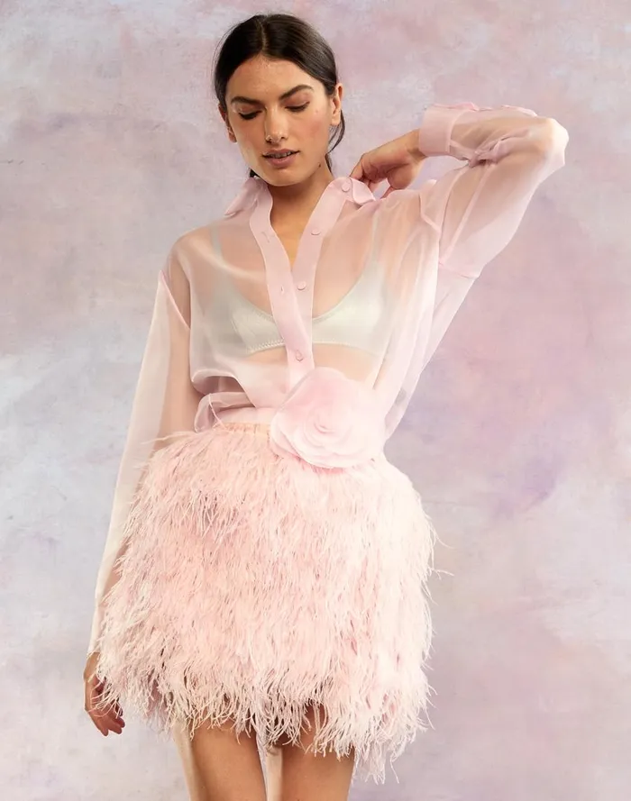 Women CLOTHING Cynthia Rowley Organza Button Down Shirt