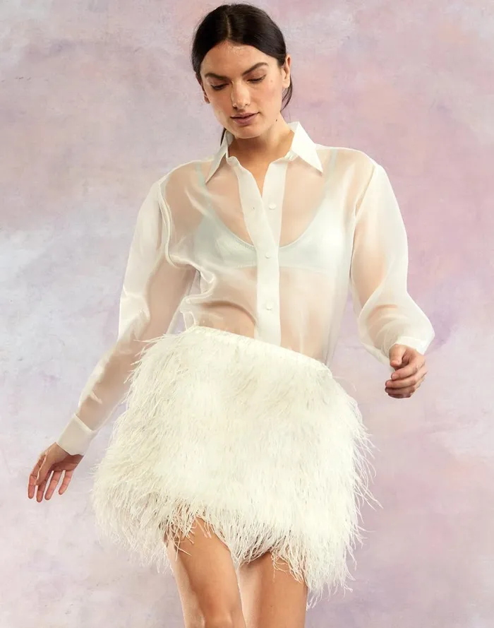 Women CLOTHING Cynthia Rowley Organza Button Down Shirt