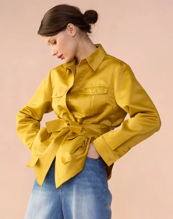 Women CLOTHING Cynthia Rowley Satin Safari Jacket