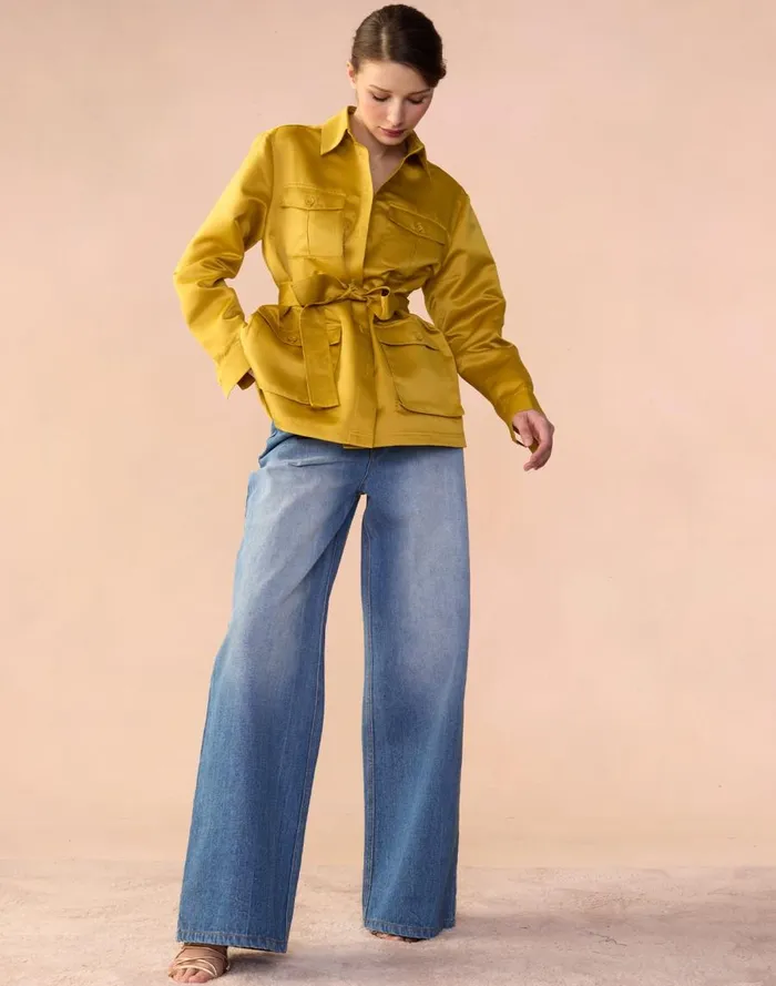 Women CLOTHING Cynthia Rowley Satin Safari Jacket