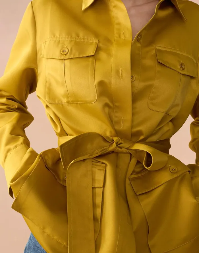 Women CLOTHING Cynthia Rowley Satin Safari Jacket