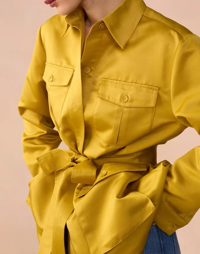 Women CLOTHING Cynthia Rowley Satin Safari Jacket