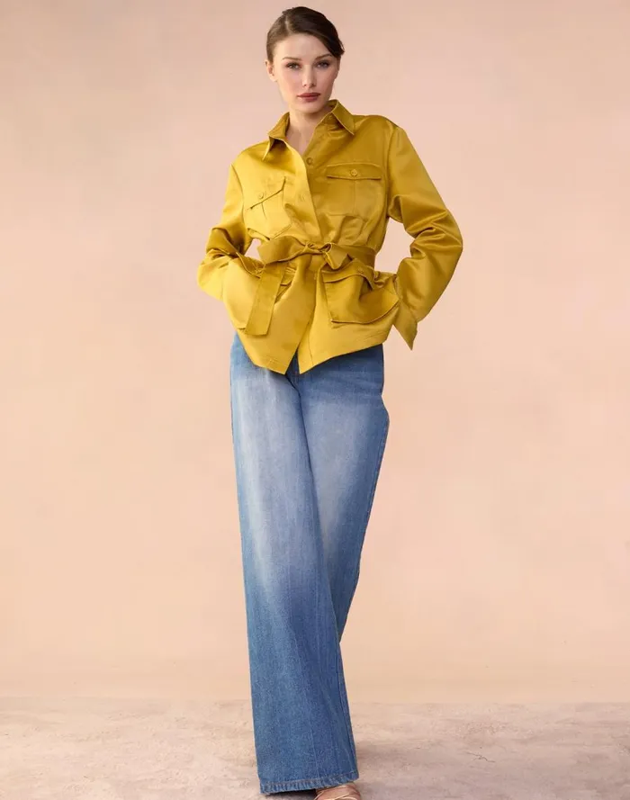 Women CLOTHING Cynthia Rowley Satin Safari Jacket