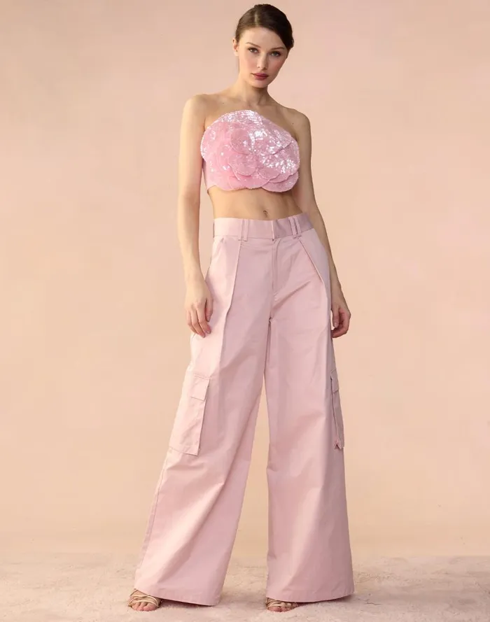 Women CLOTHING Cynthia Rowley Sequin Flower Bandeau