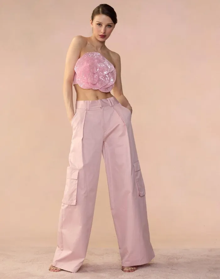 Women CLOTHING Cynthia Rowley Sequin Flower Bandeau