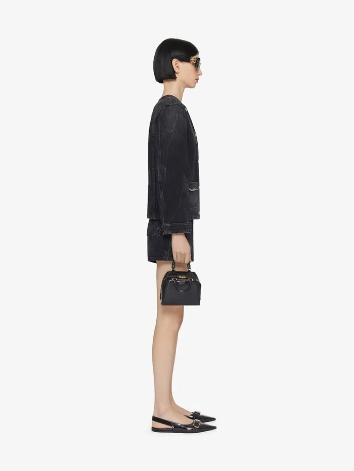 Women Coats and Jackets Givenchy Jacket In Denim With Chains Detail Black