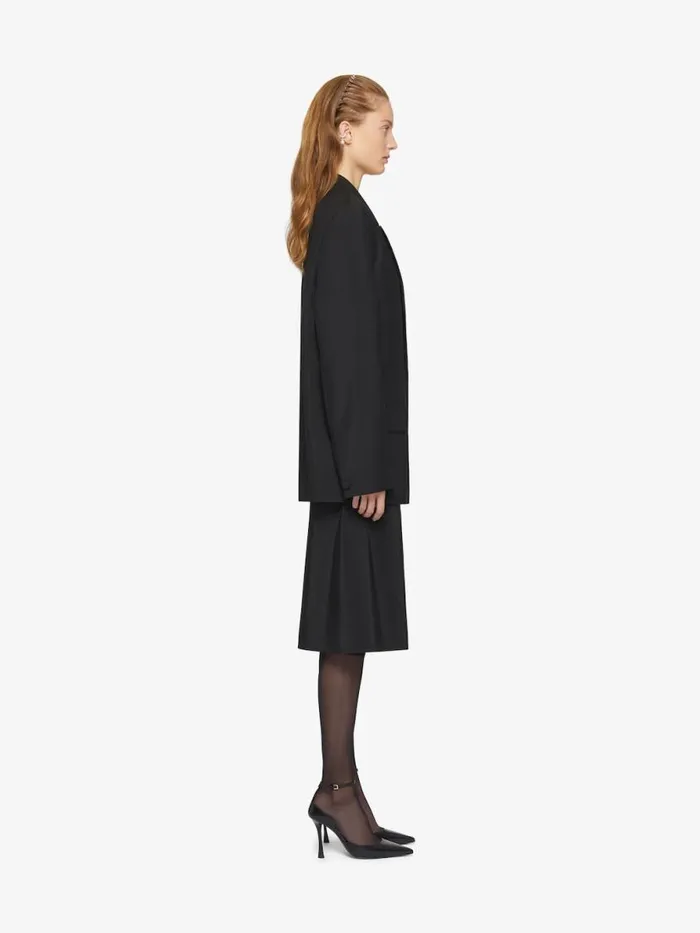 Women Coats and Jackets Givenchy Oversized Double Breasted Jacket In Wool And Mohair Black