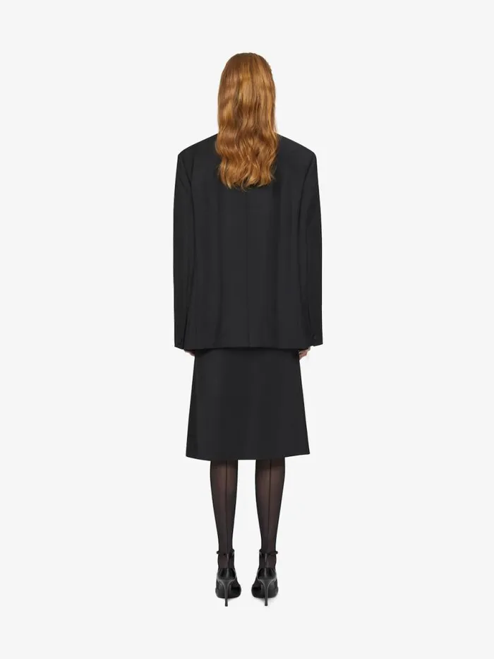 Women Coats and Jackets Givenchy Oversized Double Breasted Jacket In Wool And Mohair Black