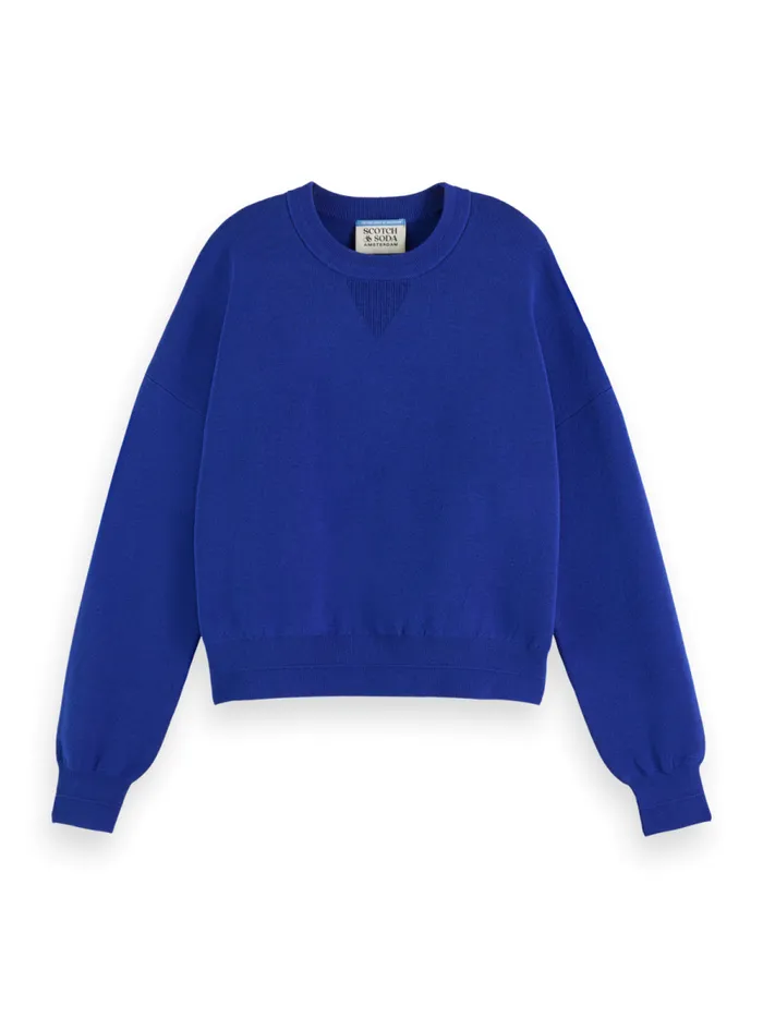 Women COMPACT KNITTED RELAXED PULLOVER Electric Blue Scotch and Soda Knitwear Women COMPACT KNITTED RELAXED PULLOVER Electric Blue Scotch and Soda Knitwear