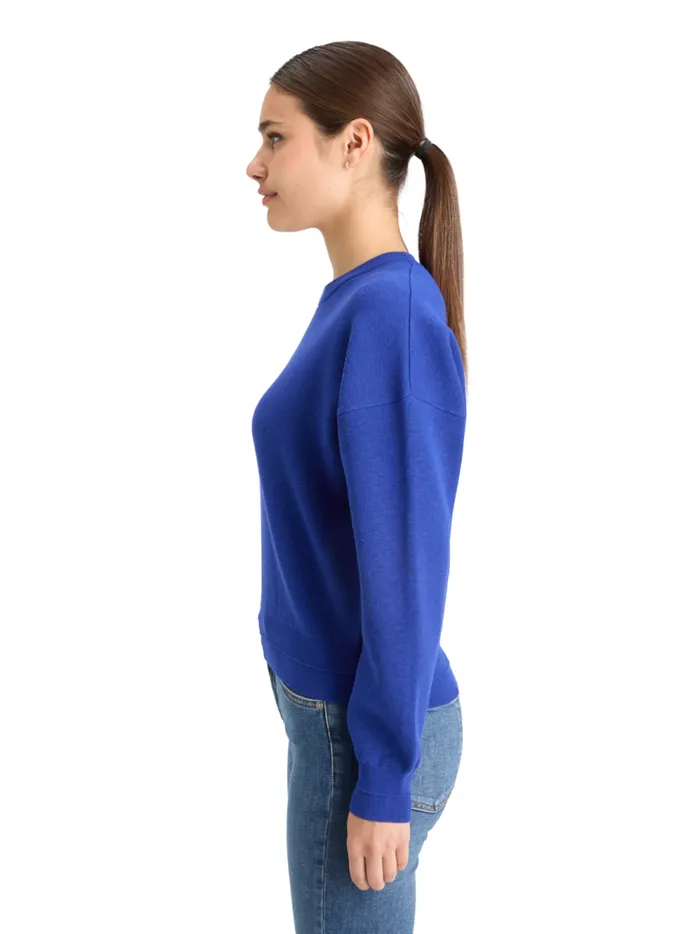 Women COMPACT KNITTED RELAXED PULLOVER Electric Blue Scotch and Soda Knitwear Women COMPACT KNITTED RELAXED PULLOVER Electric Blue Scotch and Soda Knitwear