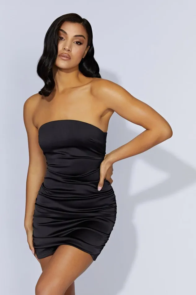 Women Corinne Ruched Mini Dress 8211 Black Black Meshki Mini Dresses Women Corinne Ruched Mini Dress 8211 Black Black Meshki Mini Dresses