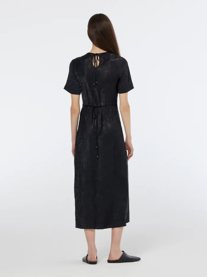 Women Crushed Satin Wrap Dress Black Scotch and Soda Dresses and Jumpsuits