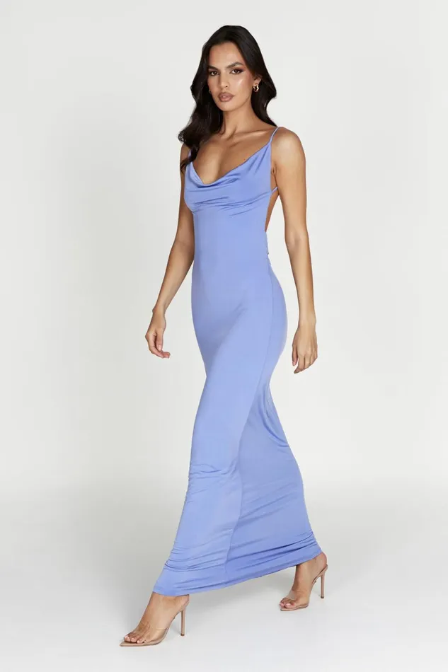 Women Darcy Cowl Maxi Dress With Low Back 8211 Lavender Lavender Meshki Wedding Guests