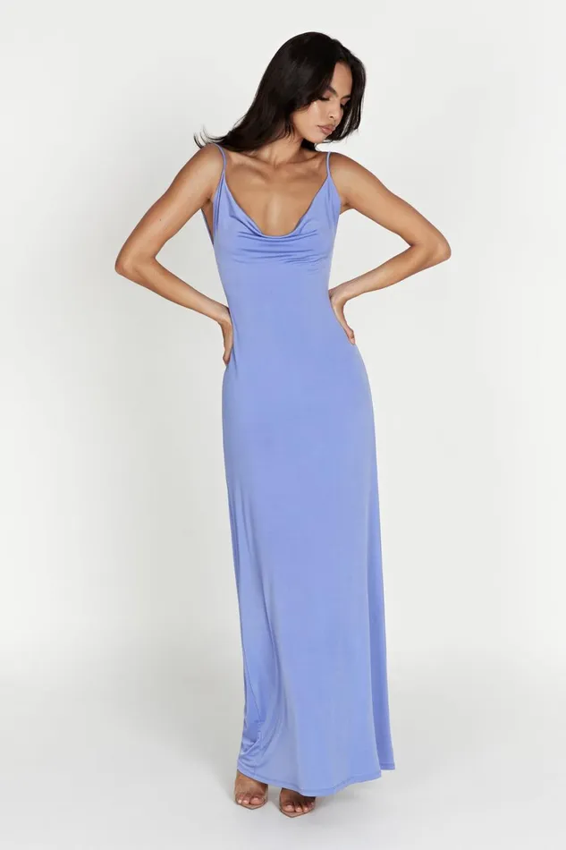 Women Darcy Cowl Maxi Dress With Low Back 8211 Lavender Lavender Meshki Wedding Guests