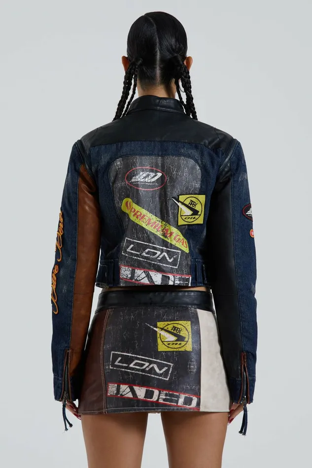 Women Daytona Zip Off Sleeve Moto Jacket Stone Jaded London Long Sleeve Tops