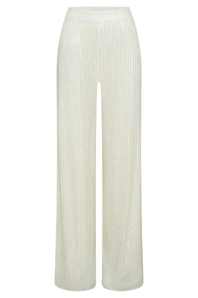 Women Diaz Sequin Pants 8211 White White Meshki Pants