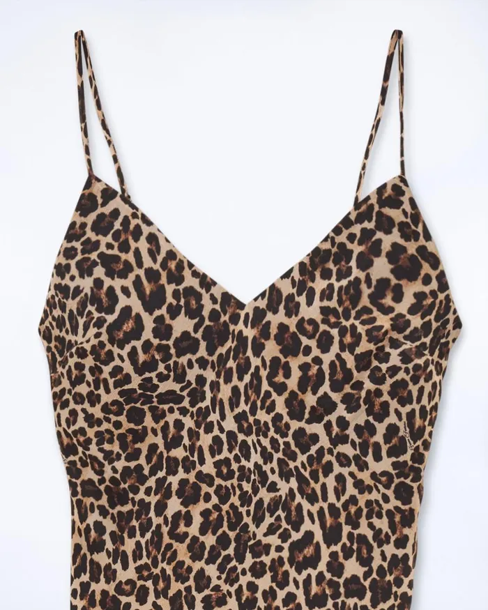 Women Dresses and Jumpsuits From Future Long Chiffon Strap Dress Winter Leopard