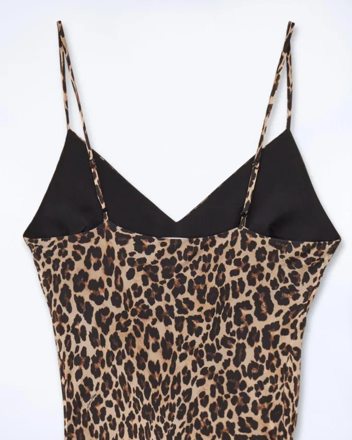 Women Dresses and Jumpsuits From Future Long Chiffon Strap Dress Winter Leopard