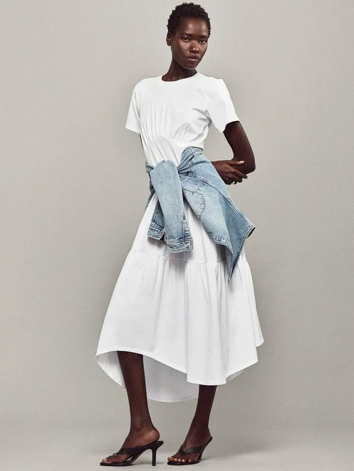 Women Dresses FRAME Gathered Seam Short Sleeve Dress 8212 White Women Dresses FRAME Gathered Seam Short Sleeve Dress 8212 White