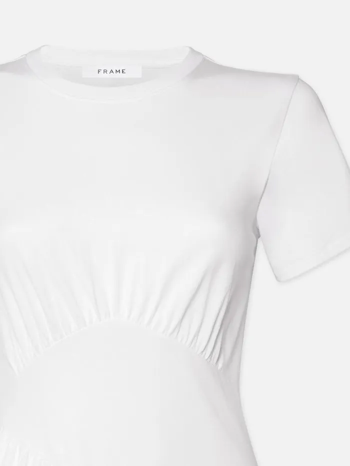 Women Dresses FRAME Gathered Seam Short Sleeve Dress 8212 White Women Dresses FRAME Gathered Seam Short Sleeve Dress 8212 White