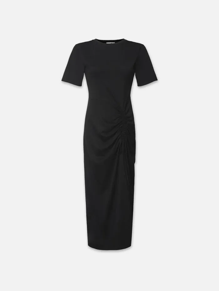 Women Dresses FRAME Ruched Front Tie Dress 8212 Black