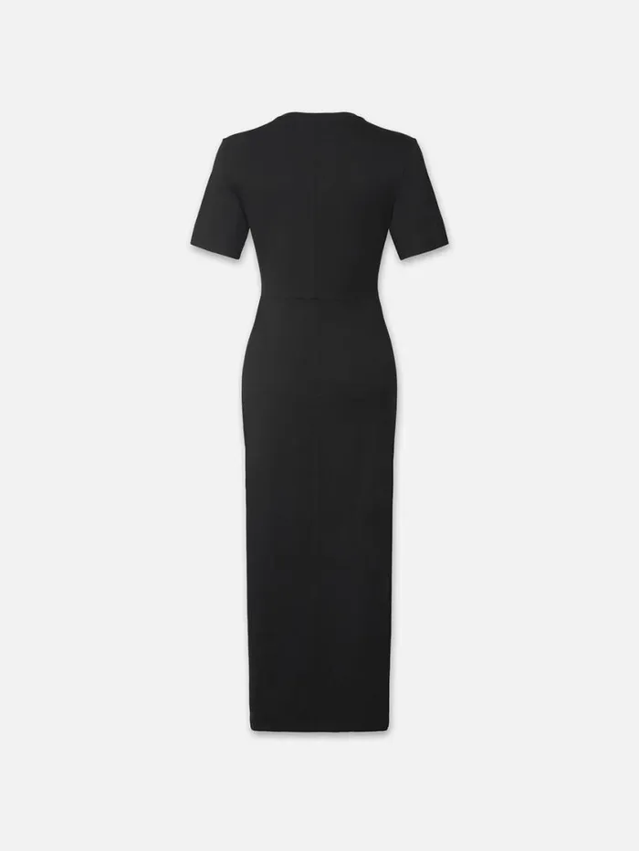 Women Dresses FRAME Ruched Front Tie Dress 8212 Black