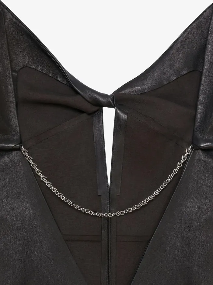 Women Dresses Givenchy Dress In Leather With Chain Detail Black