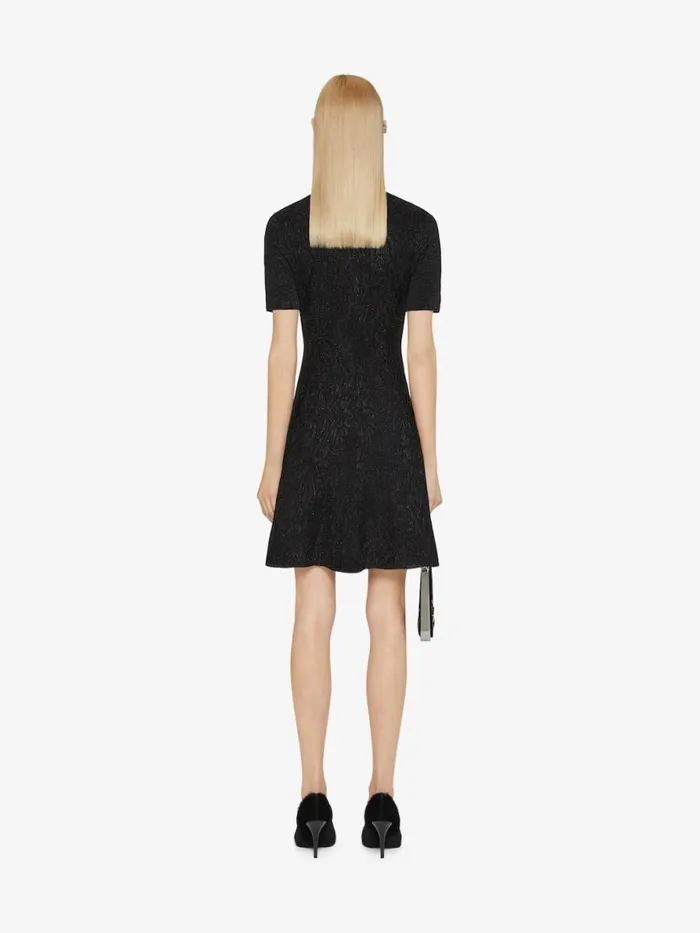 Women Dresses Givenchy Dress In Lurex With Floral Jacquard Black