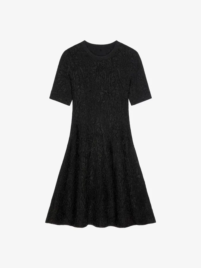 Women Dresses Givenchy Dress In Lurex With Floral Jacquard Black