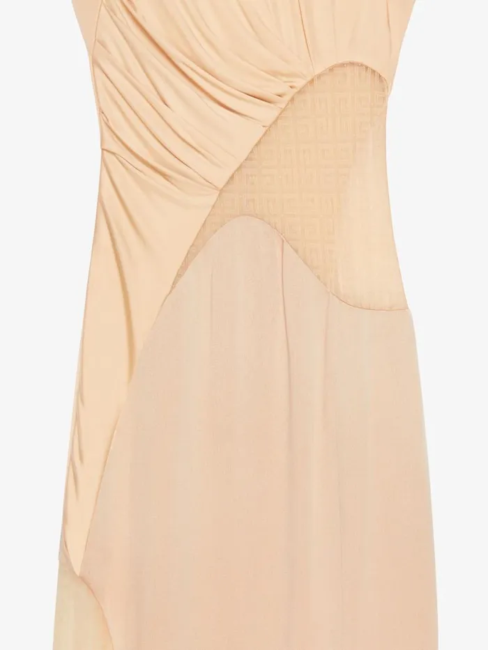 Women Dresses Givenchy Evening Satin Dress And 4G Lace Tan
