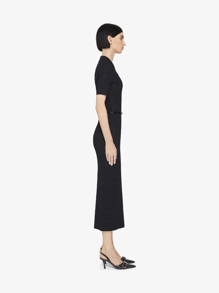 Women Dresses Givenchy Voyou Polo Dress In 4G Jacquard Black