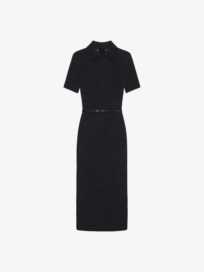 Women Dresses Givenchy Voyou Polo Dress In 4G Jacquard Black