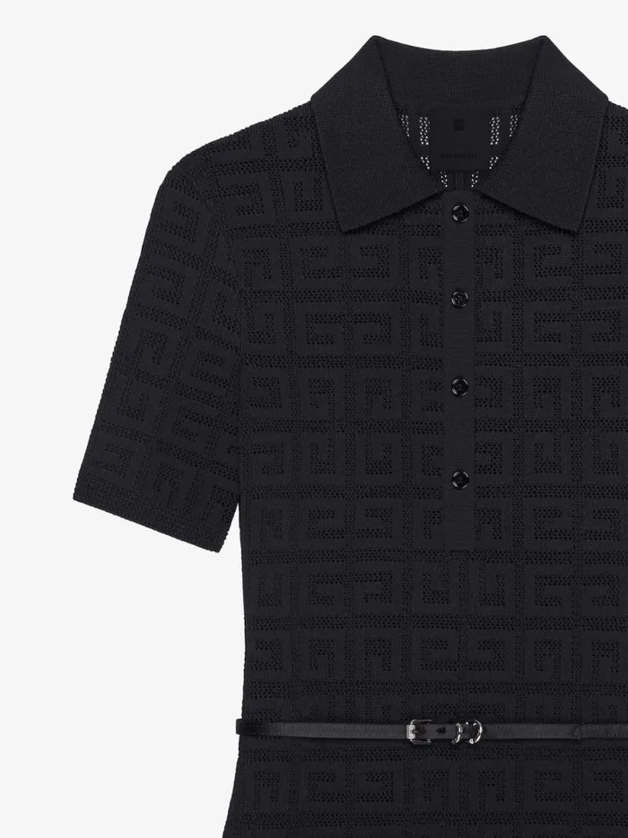 Women Dresses Givenchy Voyou Polo Dress In 4G Jacquard Black