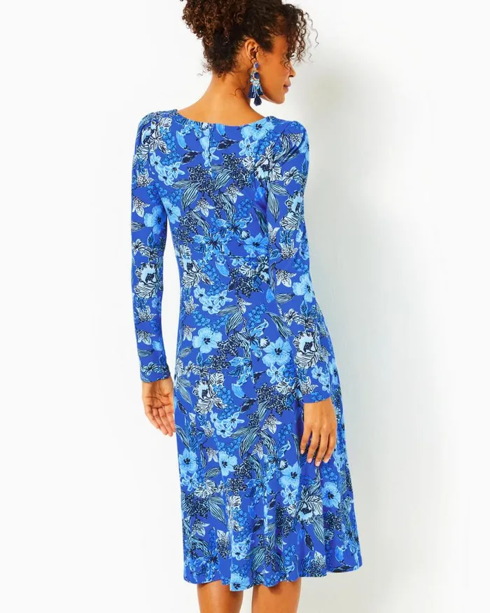 Women Dresses Lilly Pulitzer Claudia TwistFront Midi Dress Alba Blue Cruisin Together Women Dresses Lilly Pulitzer Claudia TwistFront Midi Dress Alba Blue Cruisin Together